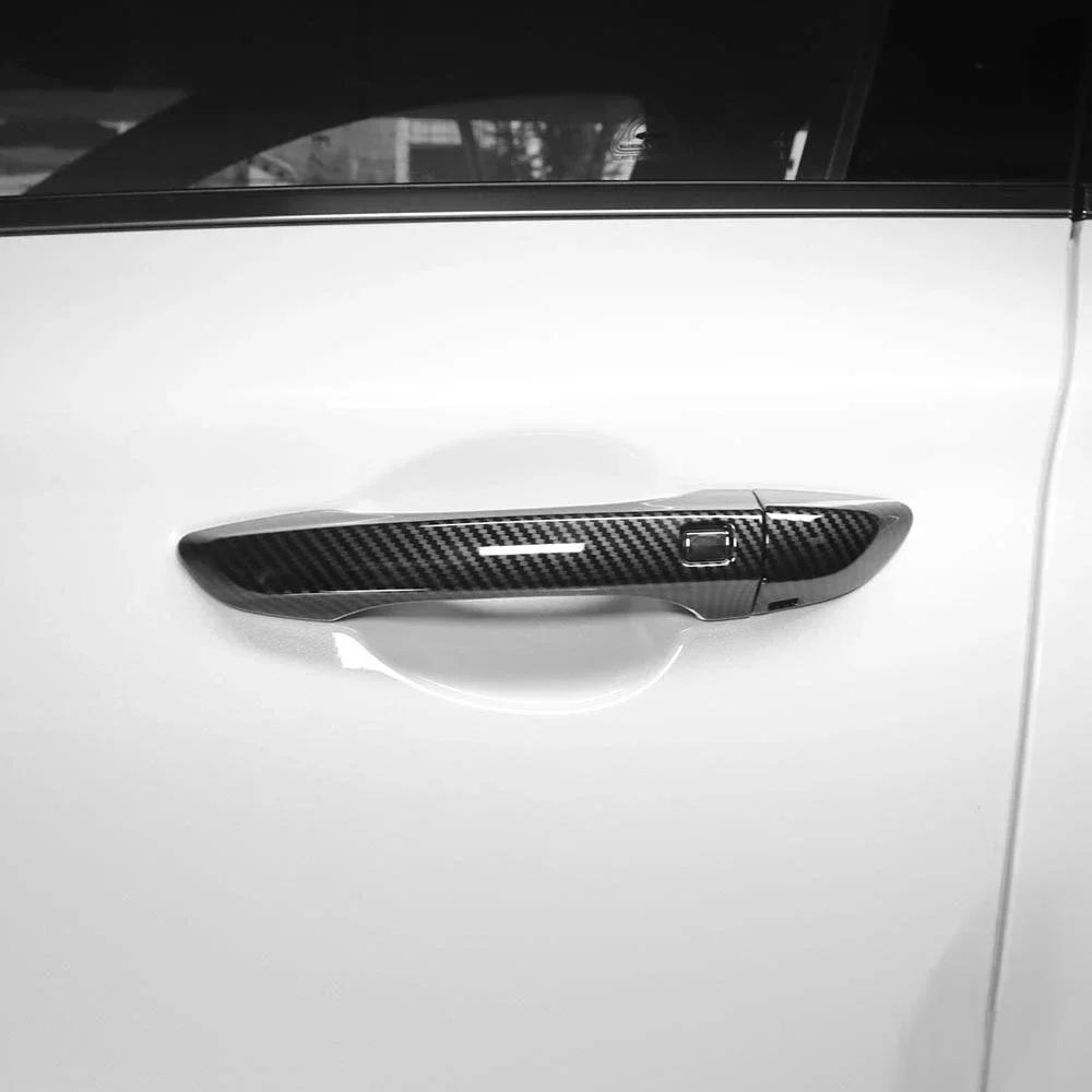 4PCS Carbon Fiber Style Door Handle Cover Trim For Genesis G70 Car-Styling Exterior Parts Accessories LHD