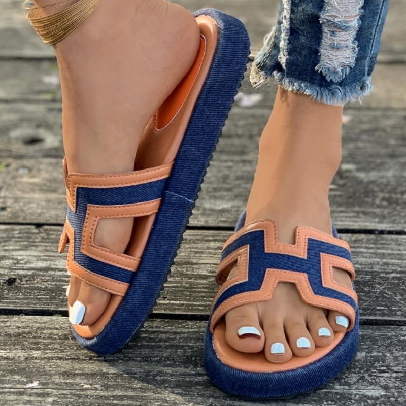 Summer Fashion New Color-Block Casual Slippers