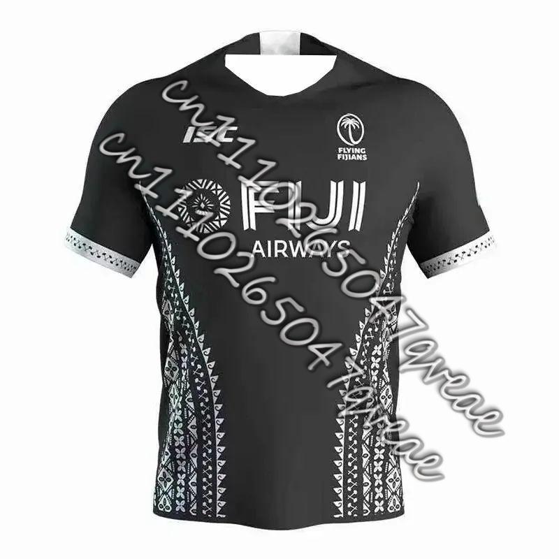 2026 New Fiji Rugby Large Size Jersey Men's Summer Breathable Quick Dry Outdoor 3D Printed Casual Fitness T-shirt