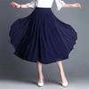 Elastic High Waist Slim Elegant Chiffon Capris female pants Skirts Women Summer Wide Leg Medium Long Leisure Loose Trousers