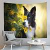 Border Collie Tapestry Fence Pastures Tapestry Adorable Animal Tapestry Creativity Art Tapestries Home Living Room Bedroom Dorm