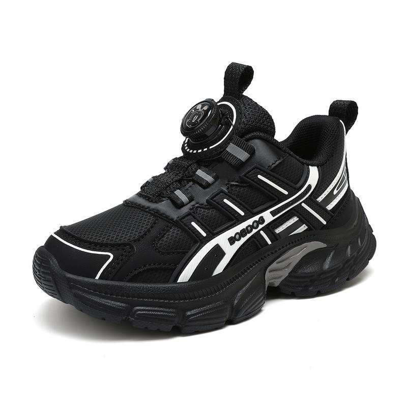 Kids Sneakers Dial Knob Closure Low Top Trainers Lightweight Cushioned School Sports Shoes Breathable Size 29-39