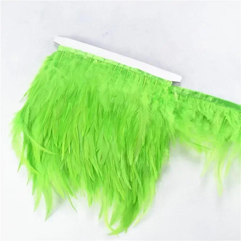 10Meters Saddle Pheasant Feathers Fringe for Clothes Ribbon Cock Feather Trim Flecos Tassel Needlework Decoration Sewing Decor