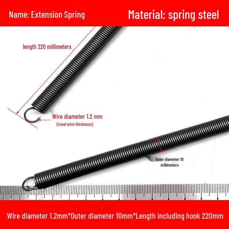 1.2mm Wire Extension Spring with Hook - Soft Tensile Force Spring Accessory