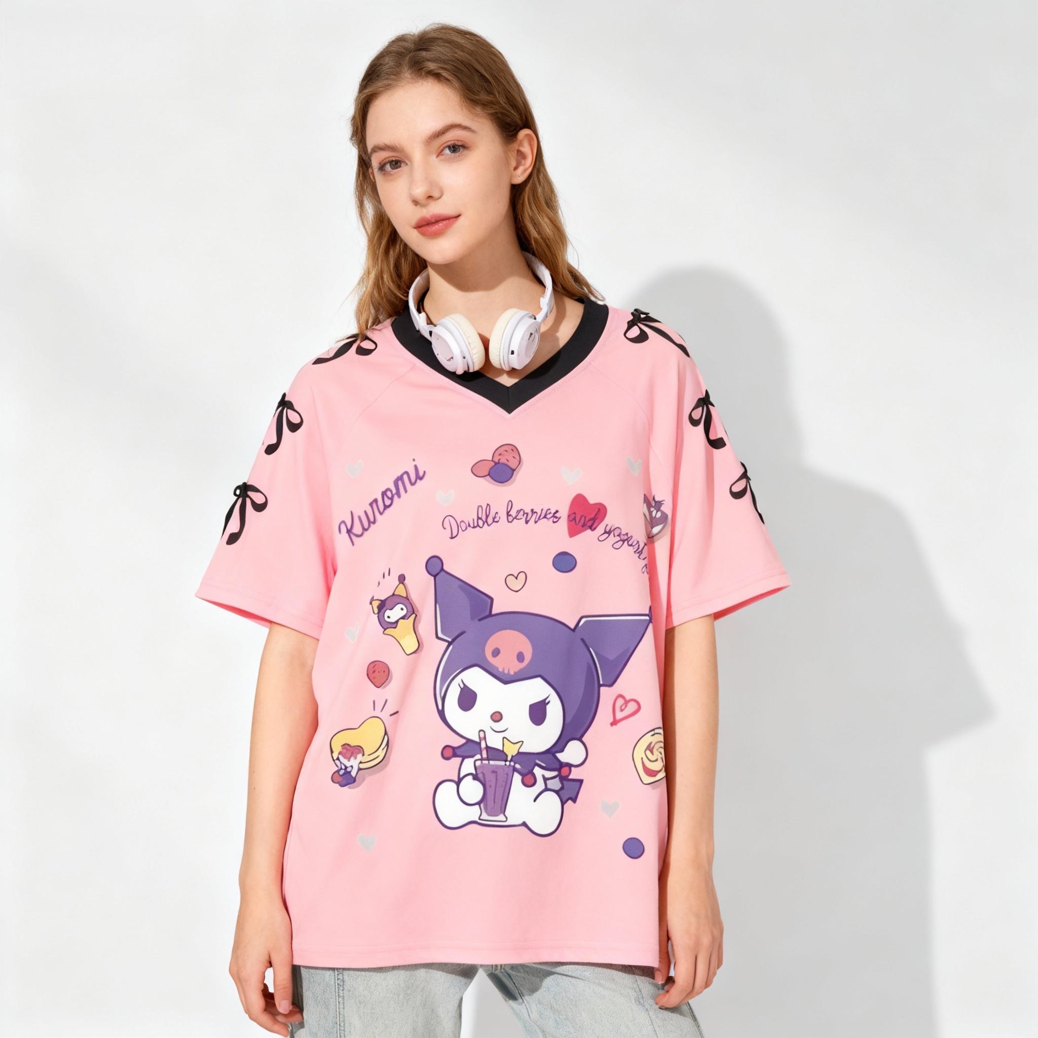 

Hello Kitty sporty sweet and cool summer T-shirt, plus size women s adult top XXS