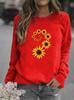 Sunflower Print Women's Round Neck Hoodie