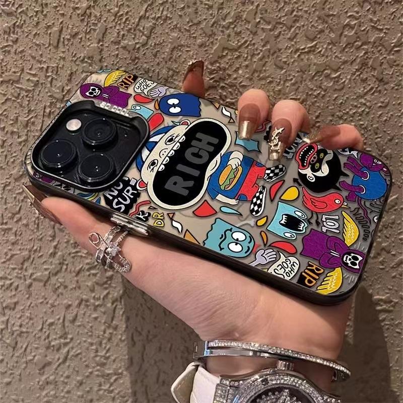Trendy Brand Graffiti Applies To Apple 16Pro New Mobile Phone Case iPhone15 Premium 14Pro Cartoon 13 Personality 17