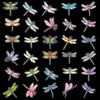30pcs Vibrant Dragonfly Graffiti Stickers Self-Adhesive with Sparkling Laser Effect Iridescent Vinyl Decals for Scrapbooking, Journaling & DIY Crafts