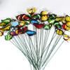 A 24PCS 10PCS 3DThree-Dimensional PVC Simulation Butterfly Outdoor Garden Decoration Creative Floral Pole Color Random Beautiful