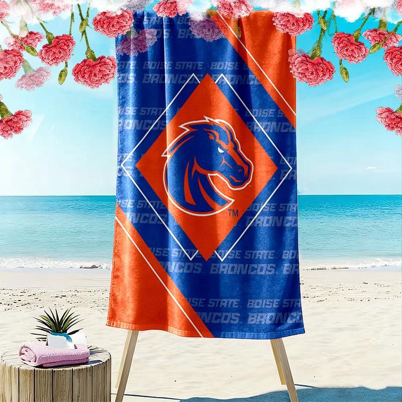 Boise State Broncos Print Beach Towel, Large Soft Quick Dry Towel for Beach Camping Swimming