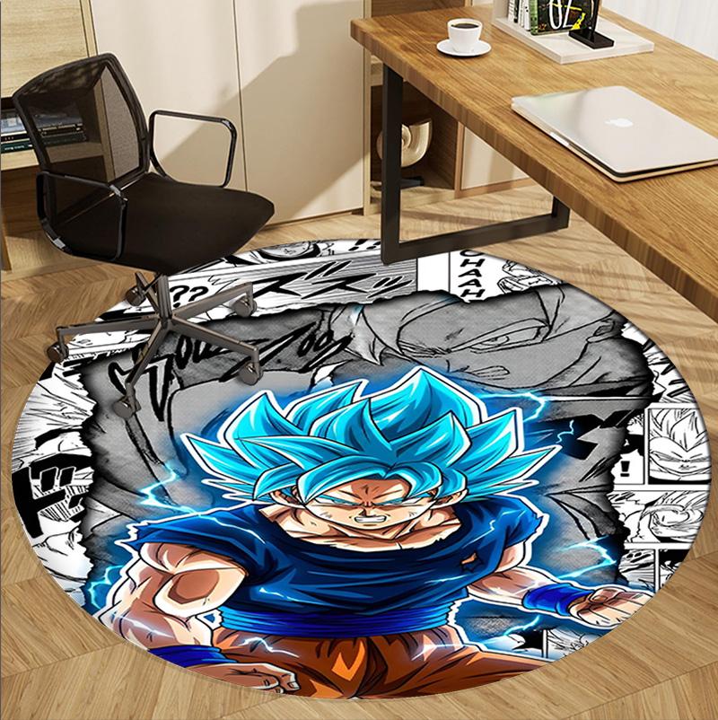 Dragon Ball Pattern Round Rug, Indoor/Outdoor Mat, for Picnic, Gameroom, Bedroom, Office, Living Room, Home Decor Carpet, Birthday Gift