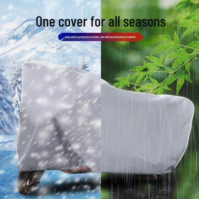 

Thickened Scooter & Motorcycle Cover: Sun, Rain, Frost, Snow, & Dust Protection for Electric Vehicles Large Silver: 2.2m x 1.2m