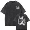 Korn Follow The Leader Album Vintage Washed Graphic Tee  Unisex Gothic NuMetal Unisexs Casual Oversized  Cotton TShirt