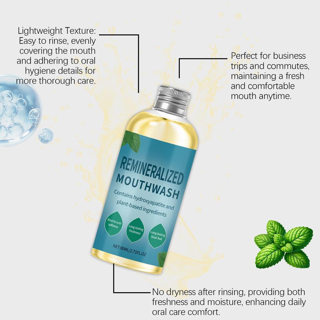 Peppermint Mouthwash - Daily Care for a Fresh and Clean Mouth, Cleans Teeth and Gums, Soothes the Skin Around the Teeth