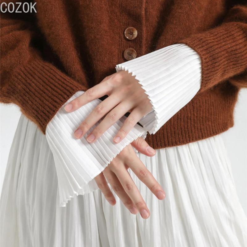 DIY Abnehmbare Manschetten Manschettenverlängerung Stickerei Spitze Gänseblümchen Falsche Ärmel Elastisch Wildes Handgelenk Plissiertes Organ Lolita Falsche Ärmel