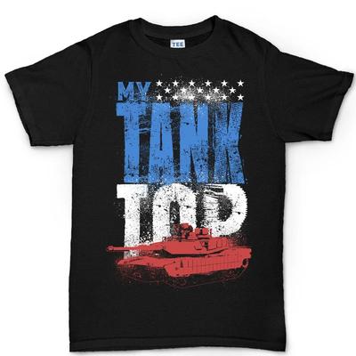 US Army Tank Cotton TShirt Casual Athletic Streetwear Black Unisexs Fitness Muscle Fit Black