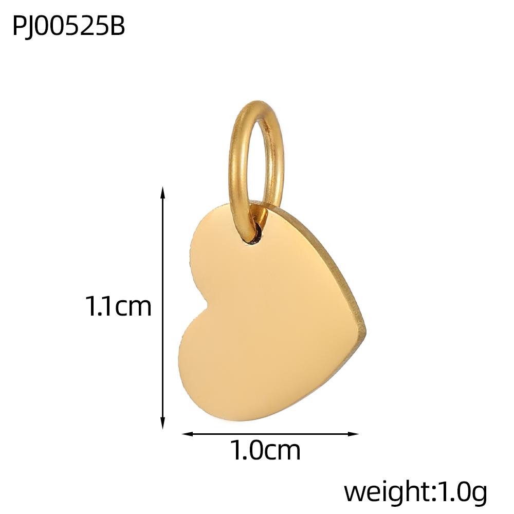 CARLIDANA2PCS Hot Sale Heart Colored Natural Stone Accessories Non Tarnish DIY Jewelry Plated Gold Stainless Steel Charm Pendant