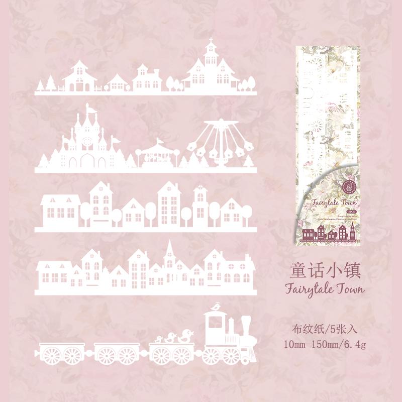 5Pcs/Bag Vintage Hollow Lace paper Aesthetic Decorative Junk Journal DIY Scrapbooking Creative Stationery Decor Paper Set