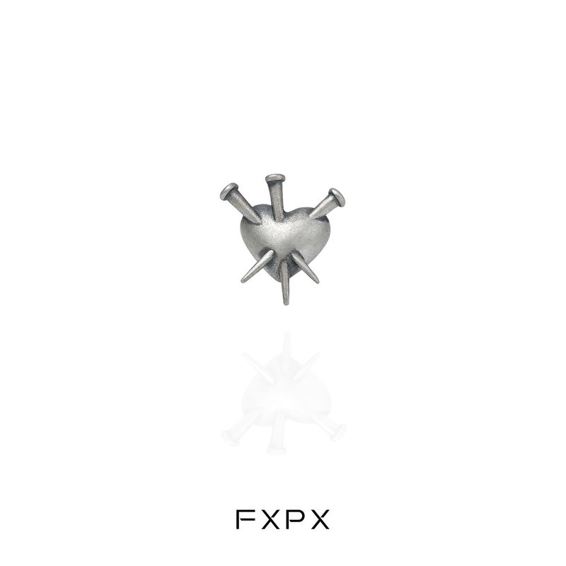 

Heart in Sterling Silver Piercing Ear Stud Distressed Fashion Vintage Earrings Men s and Women s Hip Hop Punk Fashion Earrings Men s and Women s Earrings/Single [925 Sterling Silver Throughout]