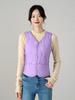 Women's V-Neck Slim Short Down Cotton Vest with Warm Velvet Inner Layer - 2026 Autumn/Winter Collection