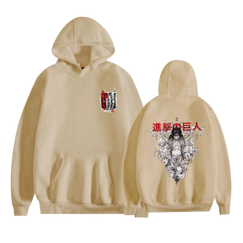 Men Women's Fleece Hooded Attack on Titan Anime Printed Spring Autumn Pullover Sweatshirt Fashion Hoodie Casual Hip Hop New Men Tracksuit Streetwear