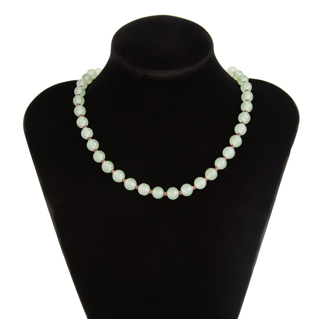 Fashion Creative Transparent Glass Beads Choker Necklaces for Women Retro Bohemian Clavicle Chain Necklace Summer Daily Party Jewelry
