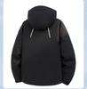 Men's Windproof Waterproof Down Jacket: Teen Casual Hooded Solid Color Outerwear for Autumn and Winter