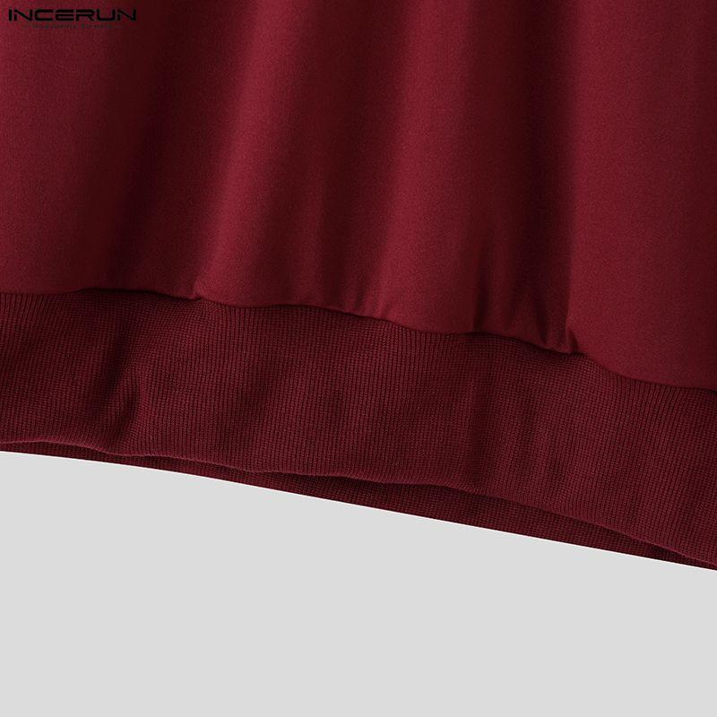 INCERUN S-5XL Men Casual Long Sleeve Stitching Hooded Pullovers Sweatshirts Hoodies