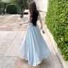 Rochie Maxi Lungă cu Bretele Subțiri pentru Plajă de Vară pentru Femei Sexy cu Decolteu în V și Spate Decoltat Rochie de Seară