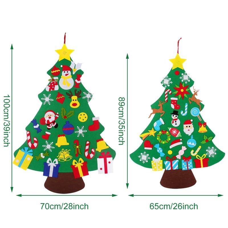 Kinder DIY Filz Weihnachtsbaum Frohe Weihnachten Dekorationen für Zuhause 2021 Weihnachtsschmuck Navidad 2022 Neujahr Geschenke Weihnachtsbaum