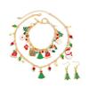 KunJoe Exquisite Christmas Tree Snowman Pendant Necklace Earrings Bracelet Jewelry Set Women  2026 New Year Jewelry Gift