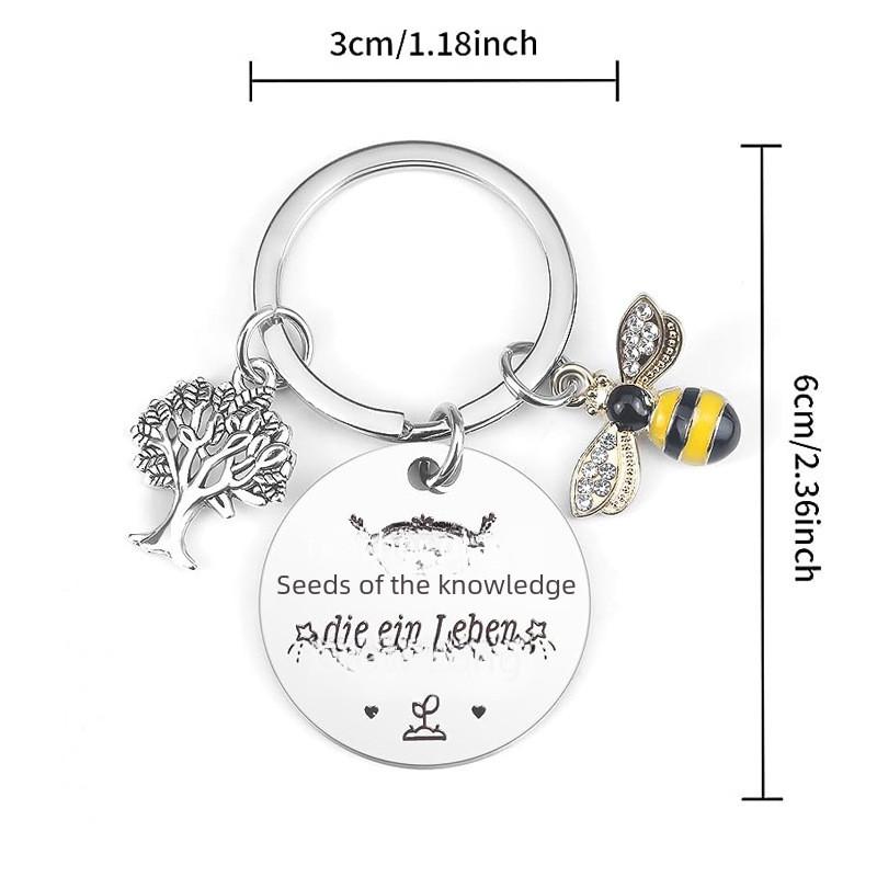 Kreativer und charmanter Edelstahl-Bienen-Schlüsselanhänger, ideal für Lehrergeschenke