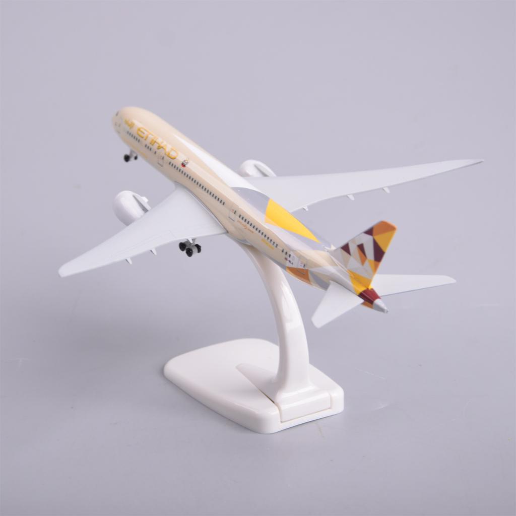 1/300 Scale 20cm Etihad B787 Diecast Metal Airplane Model Toy Kits with Stand for Collections Displays or Boy Gift