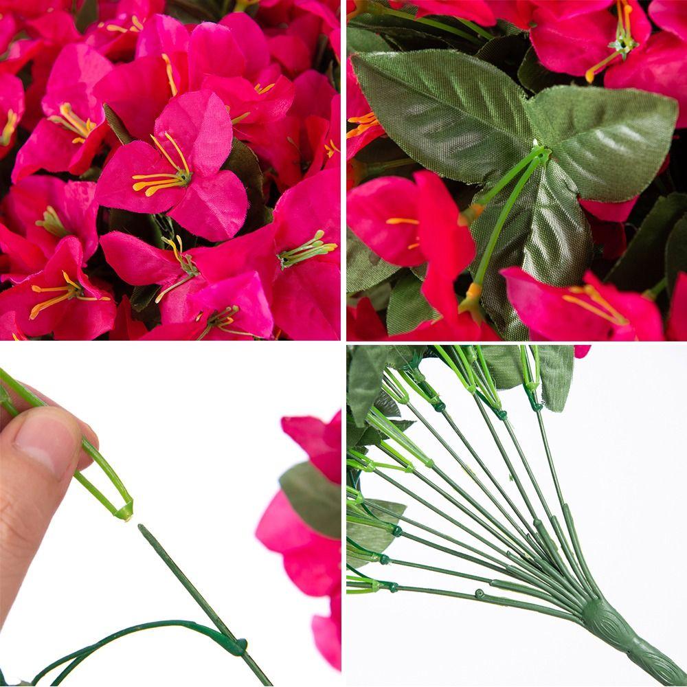 Faux Bougainvillier Réaliste Résistant aux UV Fleurs Artificielles en Soie Artificielle Plante Décoration d'Été Longues Lianes de Bougainvillier Tombantes