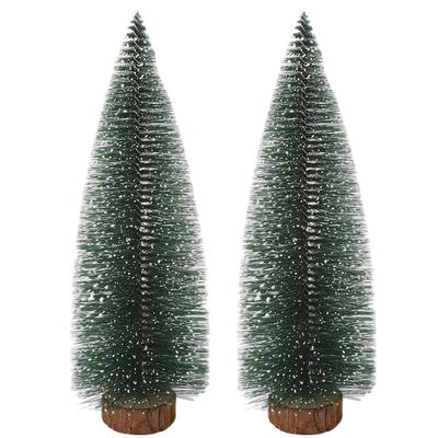 2Pcs Mini Christmas Tree Christmas Scene Decoration Home Desktop Window Display Pine Christmas Tree