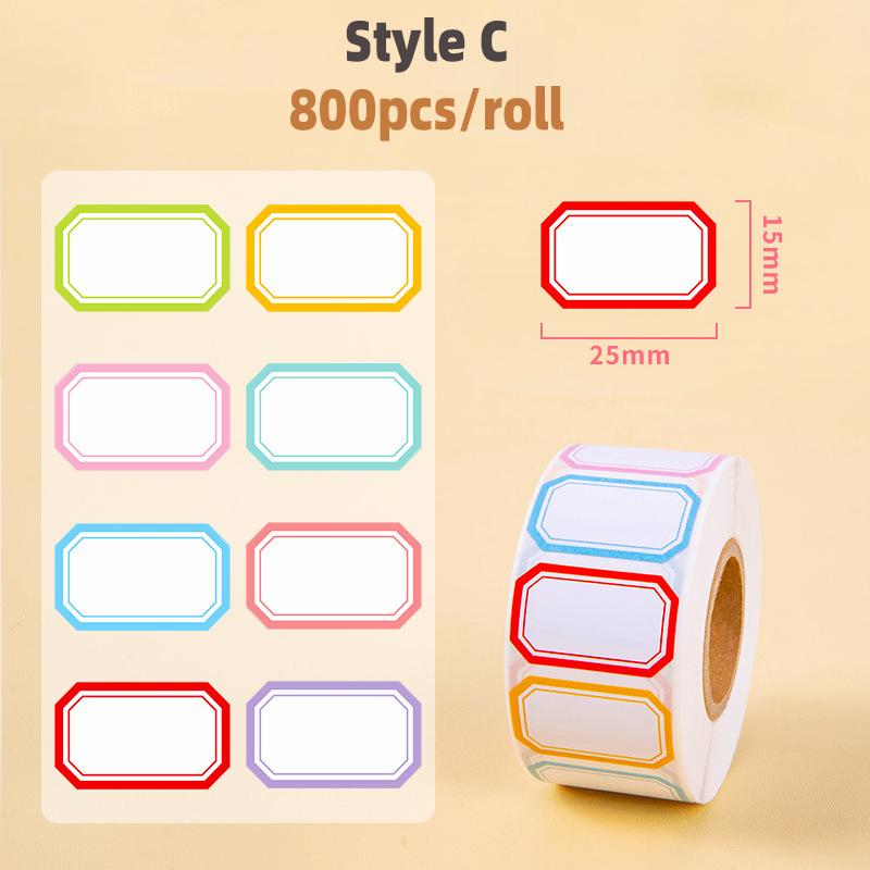 

1Roll Self Adhesive Label Stickers Colorful Writeable Waterproof Rectangle Code Tag Stickers Vintage Kraft Paper Stickers