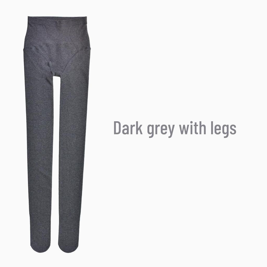 High-Waisted Tummy-Control Butt-Lifting Grey Cotton Tights - Women's Plus Velvet Thick Warmth Pantyhose for Autumn/Winter