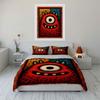 Cute Red Monster Cartoon Pattern Bedding Duvet Cover Set  (1*Duvet Cover 2*Pillowcases, without duvet insert)