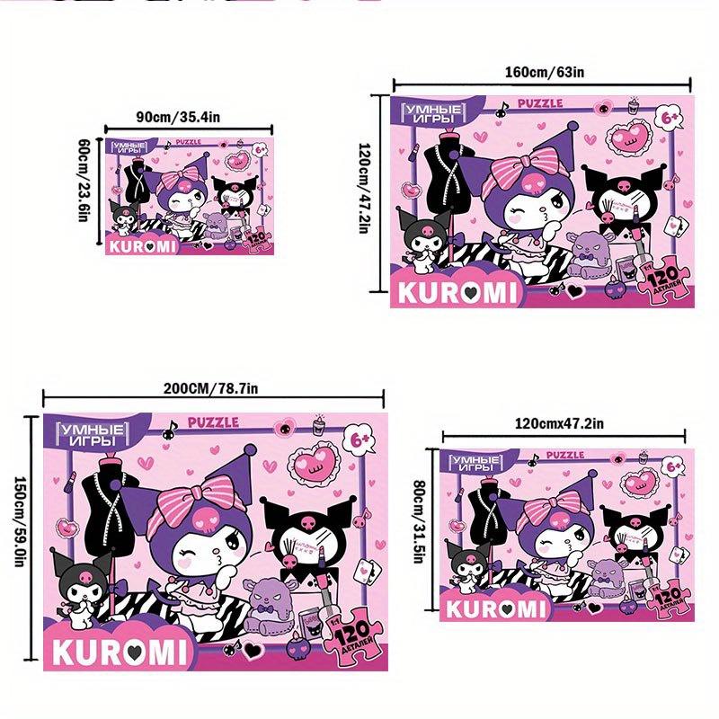 1pc Sanrio Kuromi Mermaid Printed Office Carpet Rectangle Rug Under The Table,Perfect Room Decor for Living Room, Bedroom, Kitchen, Non-slip Floor Mat