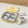 4/5 Compartment 304 Stainless Steel Divided Bento Lunch Box Set For Student Kid Heatable Sealed Lunch Container With Cutlery&Bow