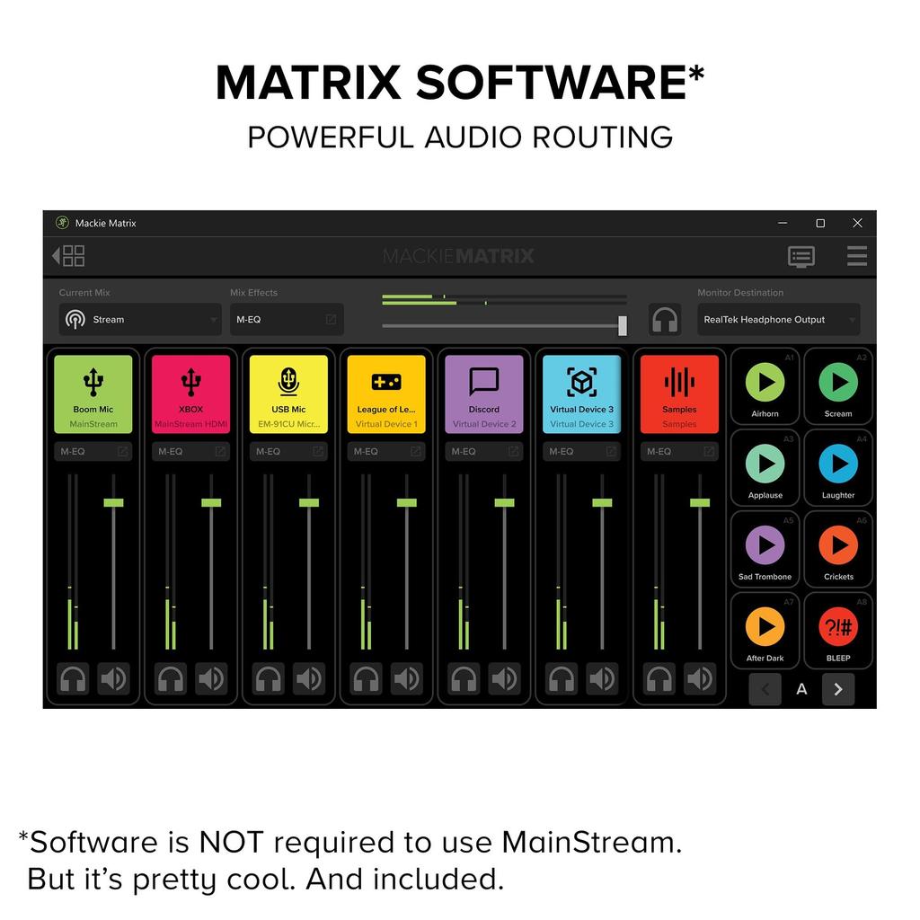 MACKIE Live capture interface with programmable control keys MainStream streaming/video