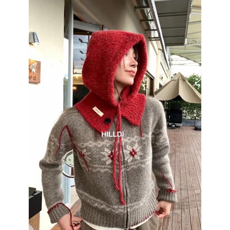 

Новый корейский балаклава шапка шарф интегрированный женский осенне-зимний теплый с защитой ушей капюшон шарф игла