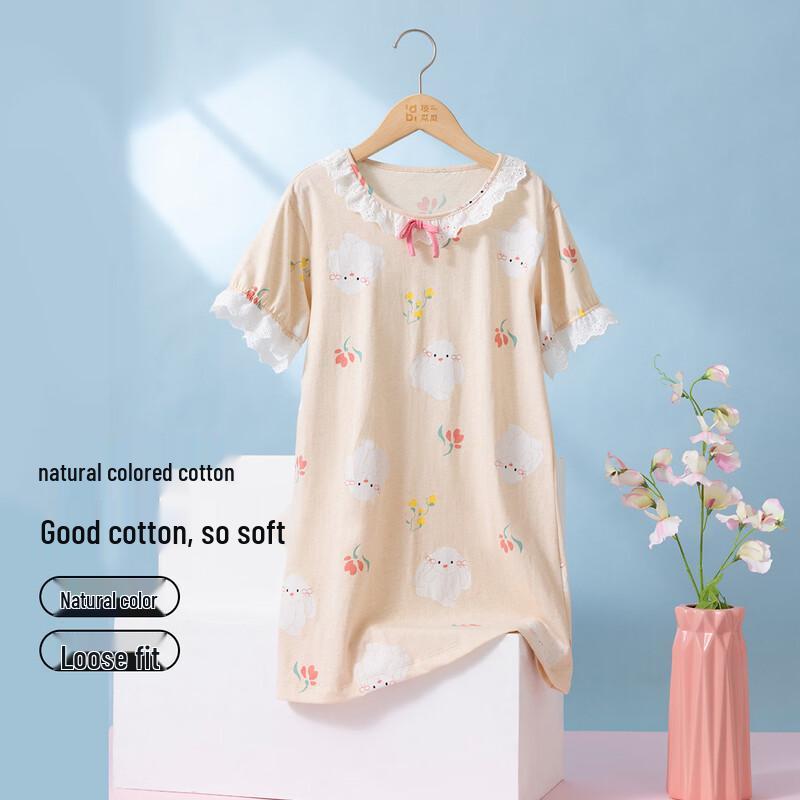 Girls  Summer Pure Cotton Short Sleeve Nightdress 150