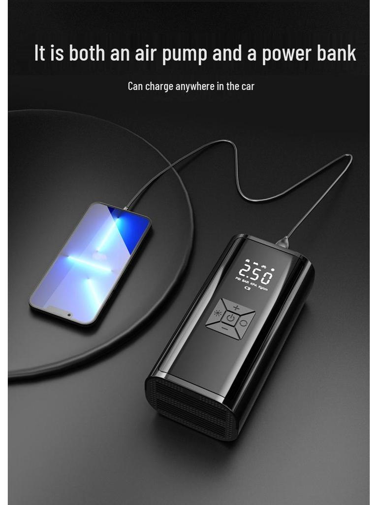 Wireless High-Power Digital Car Tire Inflator with Display
