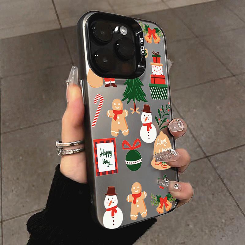 Snowflakes Christmas Electroplate Case For  Redmi Note 13 12 11 Pro Plus 5G 12S 11S 11 10S Redmi 13 12C 13C 14C Hard Cover