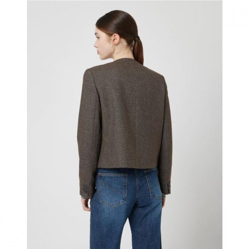 Cc Collect Wool Blend Round Neck Crop Jacket C253msf002