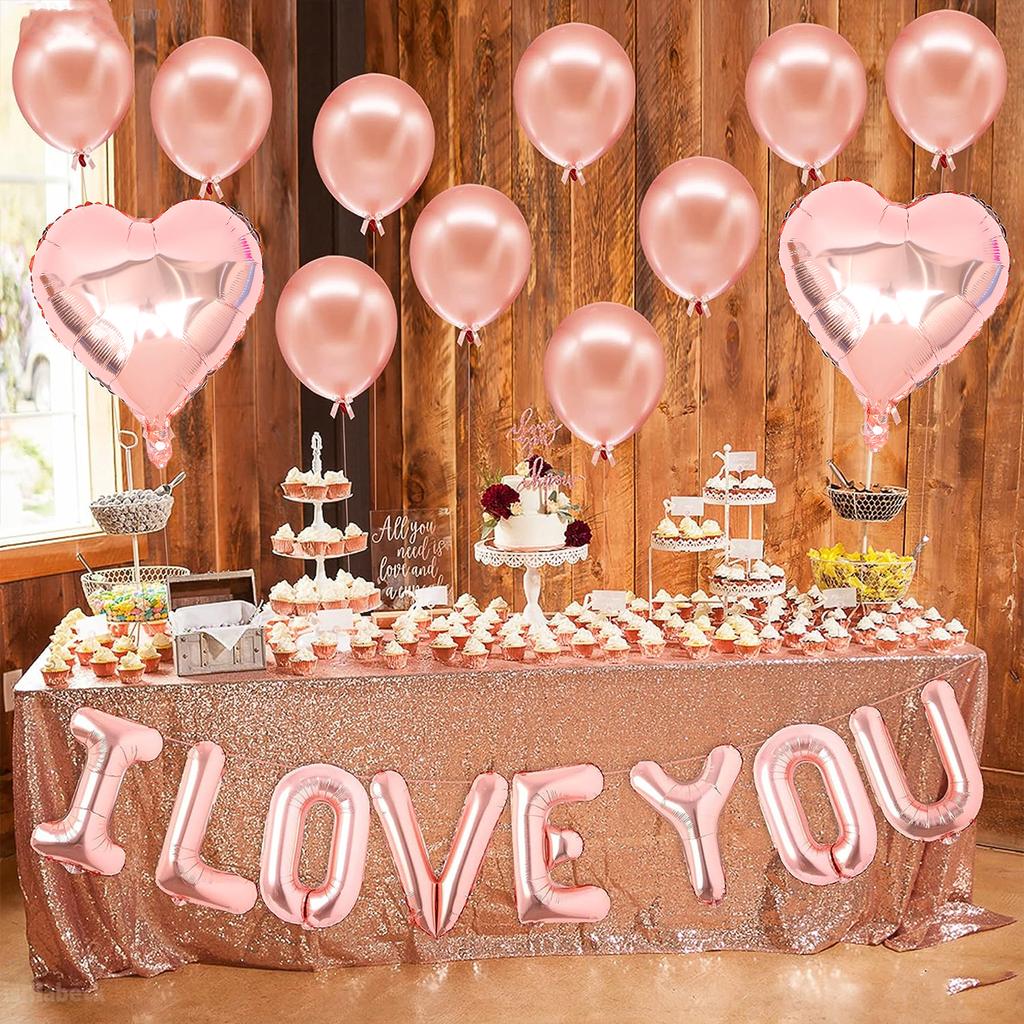 33pcs Valentine's Day balloon set, 16-inch I love you letter balloon, Valentine's Day party decoration, anniversary