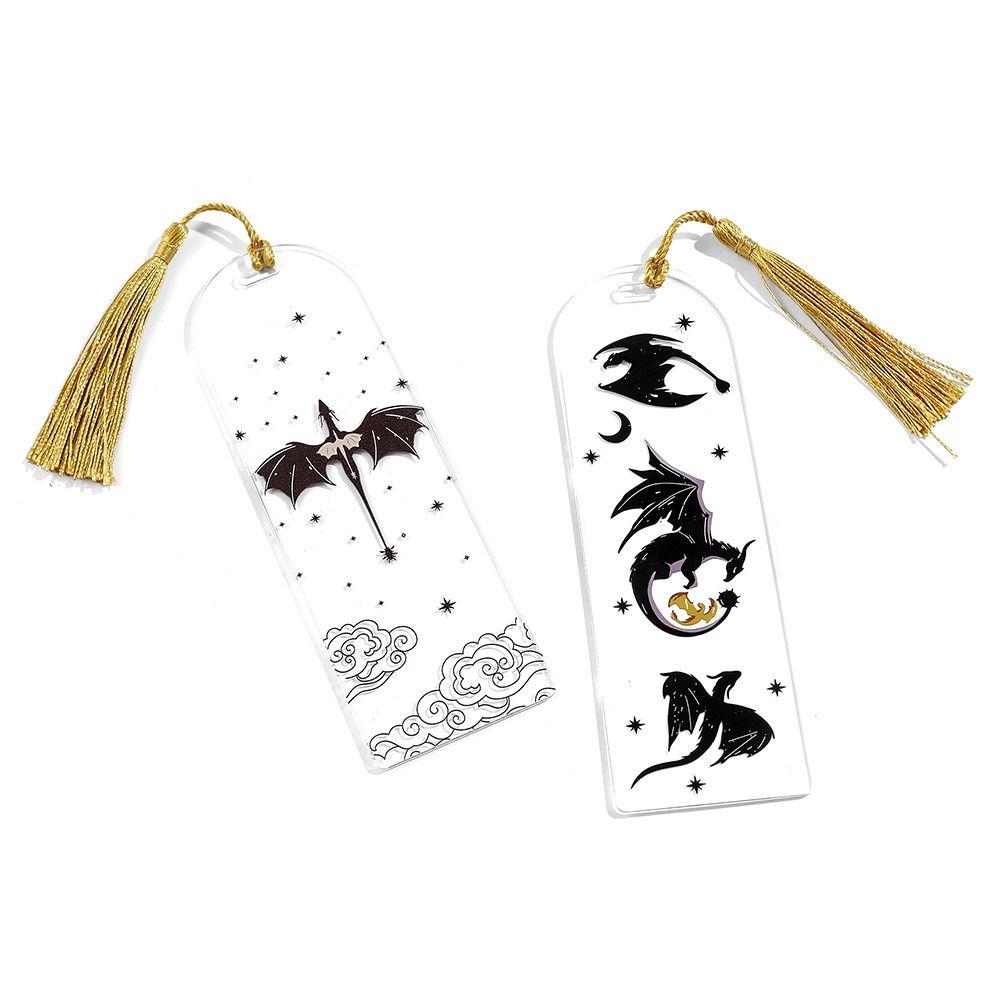 Transparency Black Dragon Book Mark Gothic Punk Reading Supplies Anime Book Tags Collection