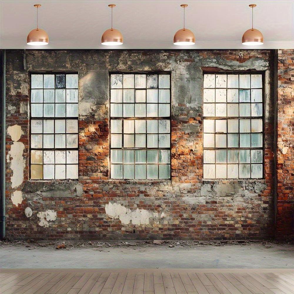 

1pc Vintage Industrial Brick Wall Background Peach Light Beige Tapestry Polyester Tapestry Suitable for Living Room Bedroom 74x94cm(29x37in)