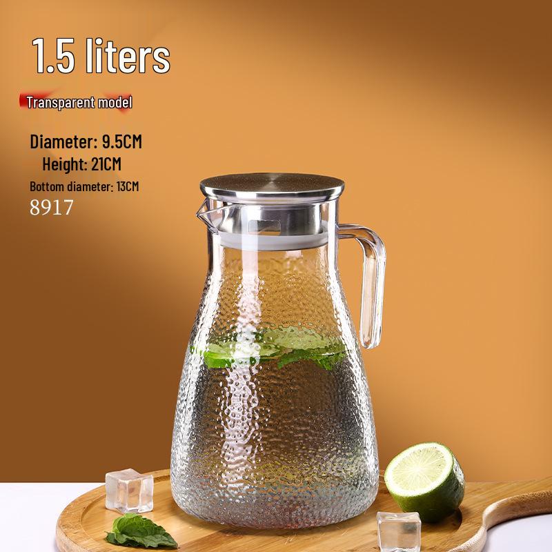 Commercial Cold Water Striped Acrylic Pitcher - Durable and Drop-Proof for Juice, Tea, Water, or Lemonade.